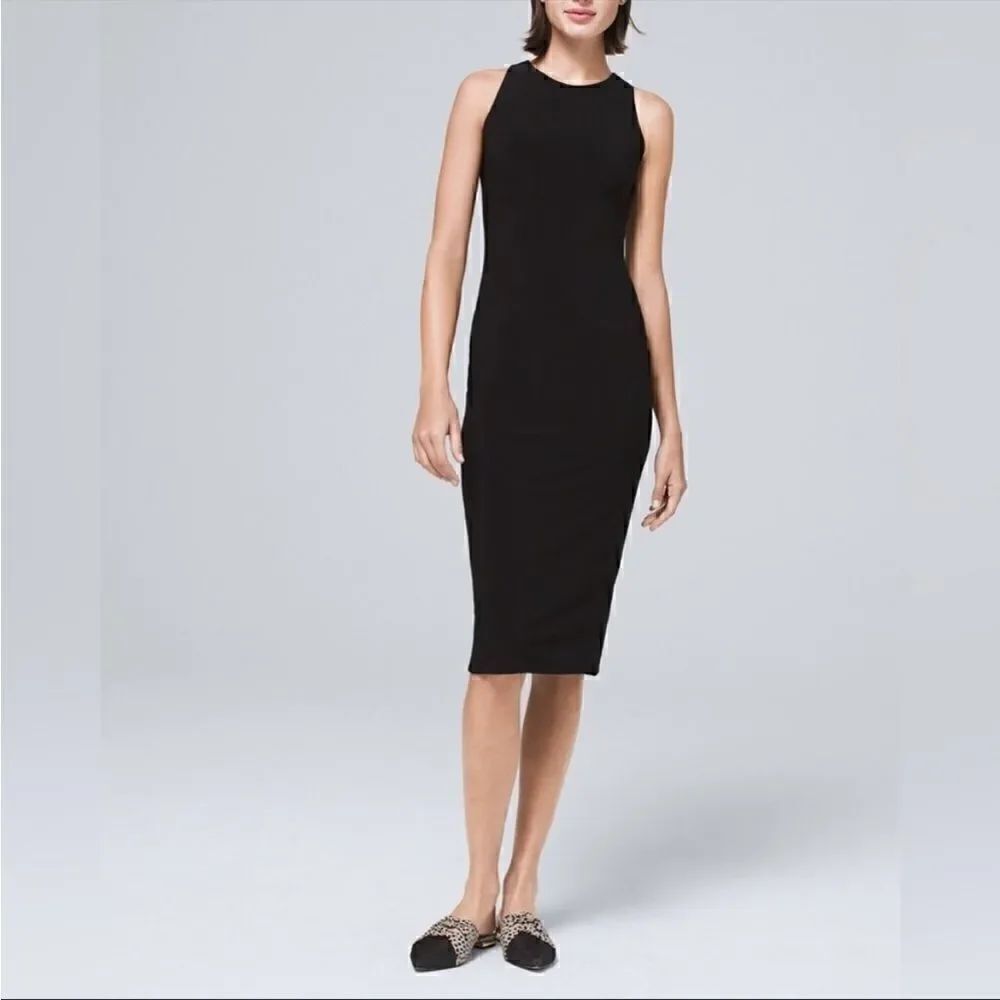 White House Black Market halter midi dress with cross tie back size Sm